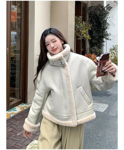 Lamb sheepskin shearling jacket super warm, an essential. Super now worn oversized. - Moda-Airneis
