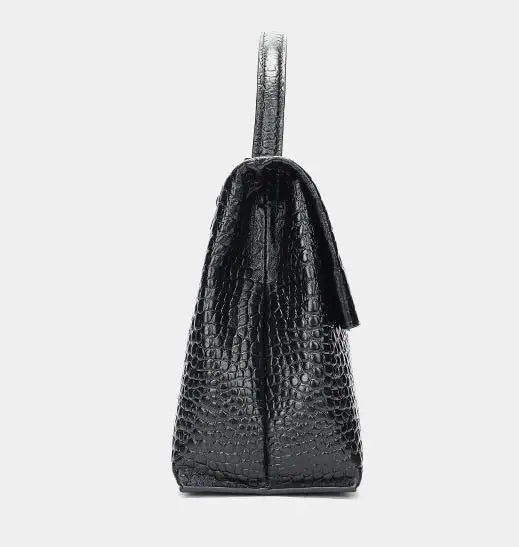 High-grade Leather Women's Luxury Crocodile Pattern Handbag 31.5cm