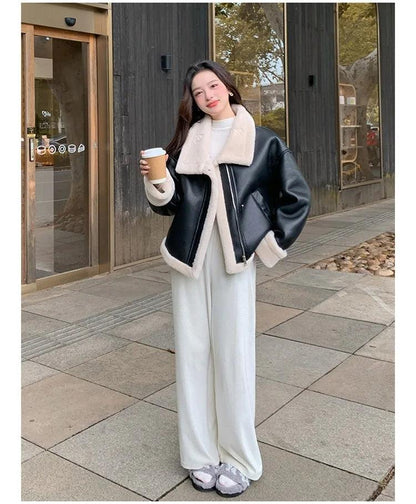 Lamb sheepskin shearling jacket super warm, an essential. Super now worn oversized. - Moda-Airneis