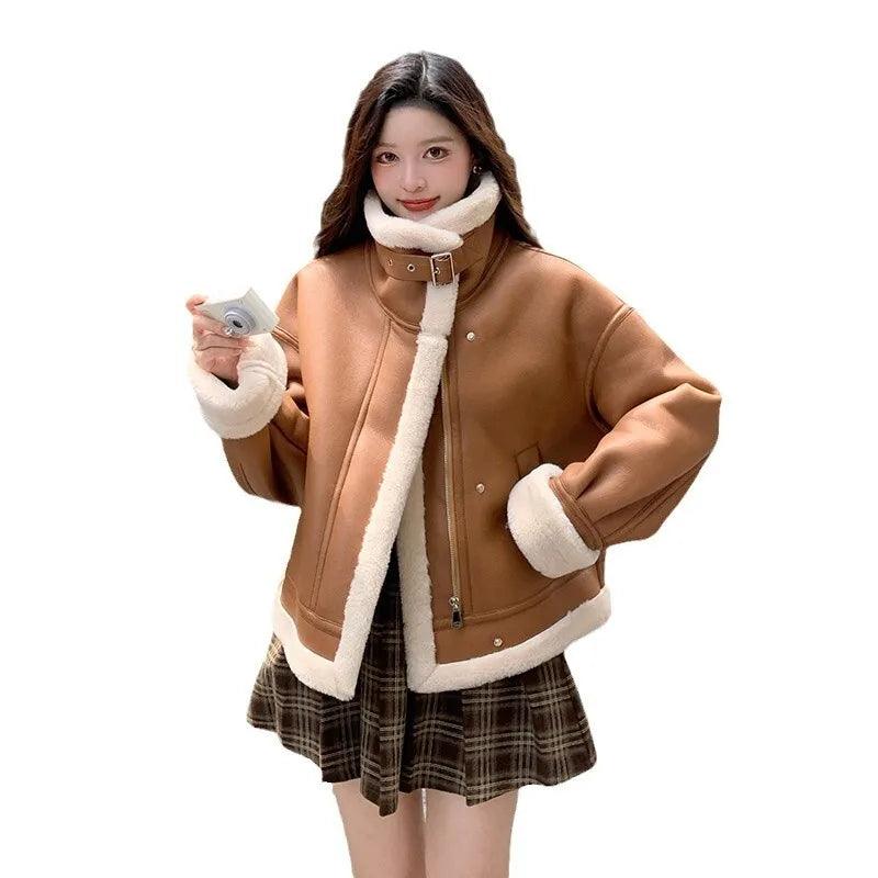 Lamb sheepskin shearling jacket super warm, an essential. Super now worn oversized. - Moda-Airneis
