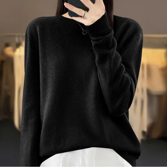 100% Merino wool for luxury soft feel round neck sweater / jumper / pullover