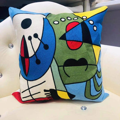 High Quality Picasso Abstract Embroidered Canvas Cushion Covers Premium Soft Funda De Cojin Pop Art Cushions to 'pop' your home.18" x18" 45cm x 45cm 

20 + patterns so be sure to look. - Moda-Airneis