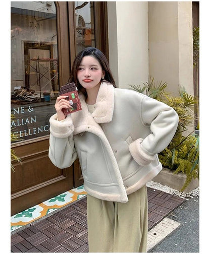 Lamb sheepskin shearling jacket super warm, an essential. Super now worn oversized. - Moda-Airneis