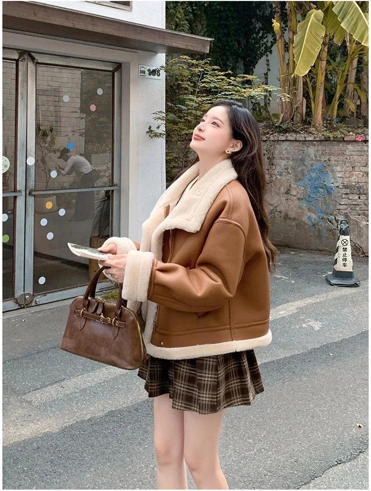 Lamb sheepskin shearling jacket super warm, an essential. Super now worn oversized. - Moda-Airneis