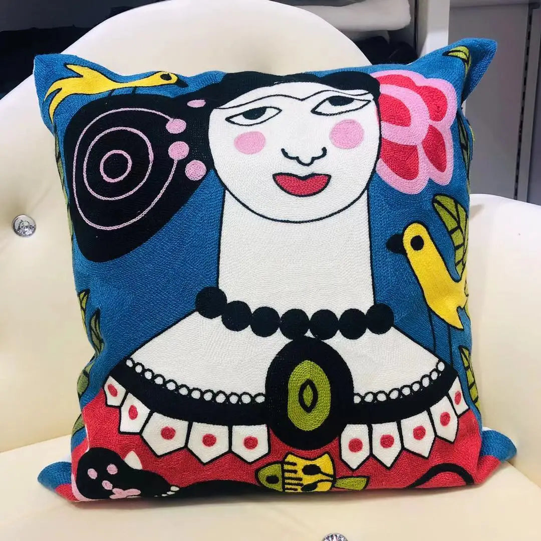 High Quality Picasso Abstract Embroidered Canvas Cushion Covers Premium Soft Funda De Cojin Pop Art Cushions to 'pop' your home.18" x18"  45cm x 45cm 

20 + patterns so be sure to look.