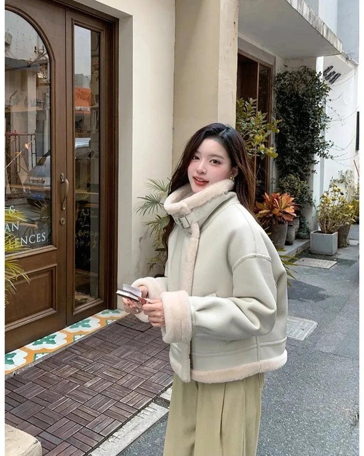 Lamb sheepskin shearling jacket super warm, an essential. Super now worn oversized. - Moda-Airneis