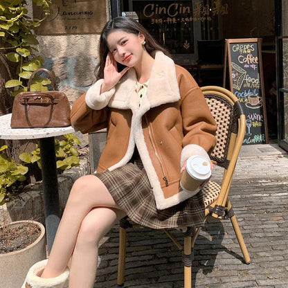 Lamb sheepskin shearling jacket super warm, an essential. Super now worn oversized. - Moda-Airneis