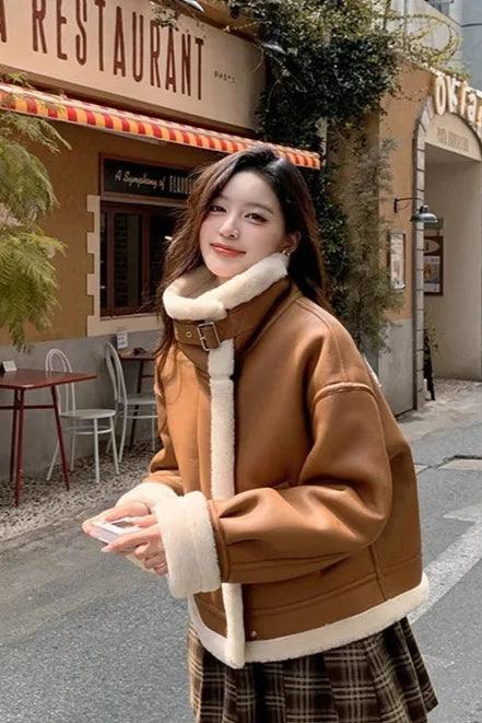 Lamb sheepskin shearling jacket super warm, an essential. Super now worn oversized. - Moda-Airneis