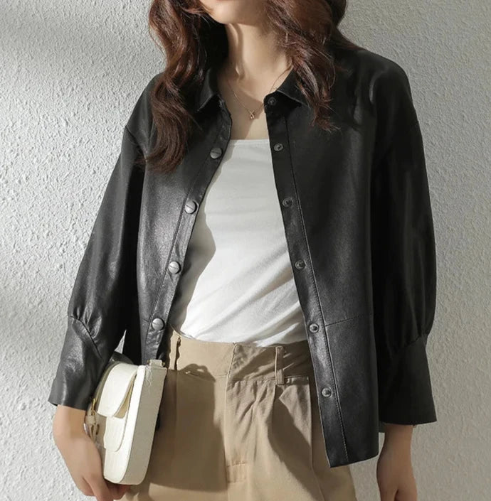 100% soft and supple lambskin  leather jacket