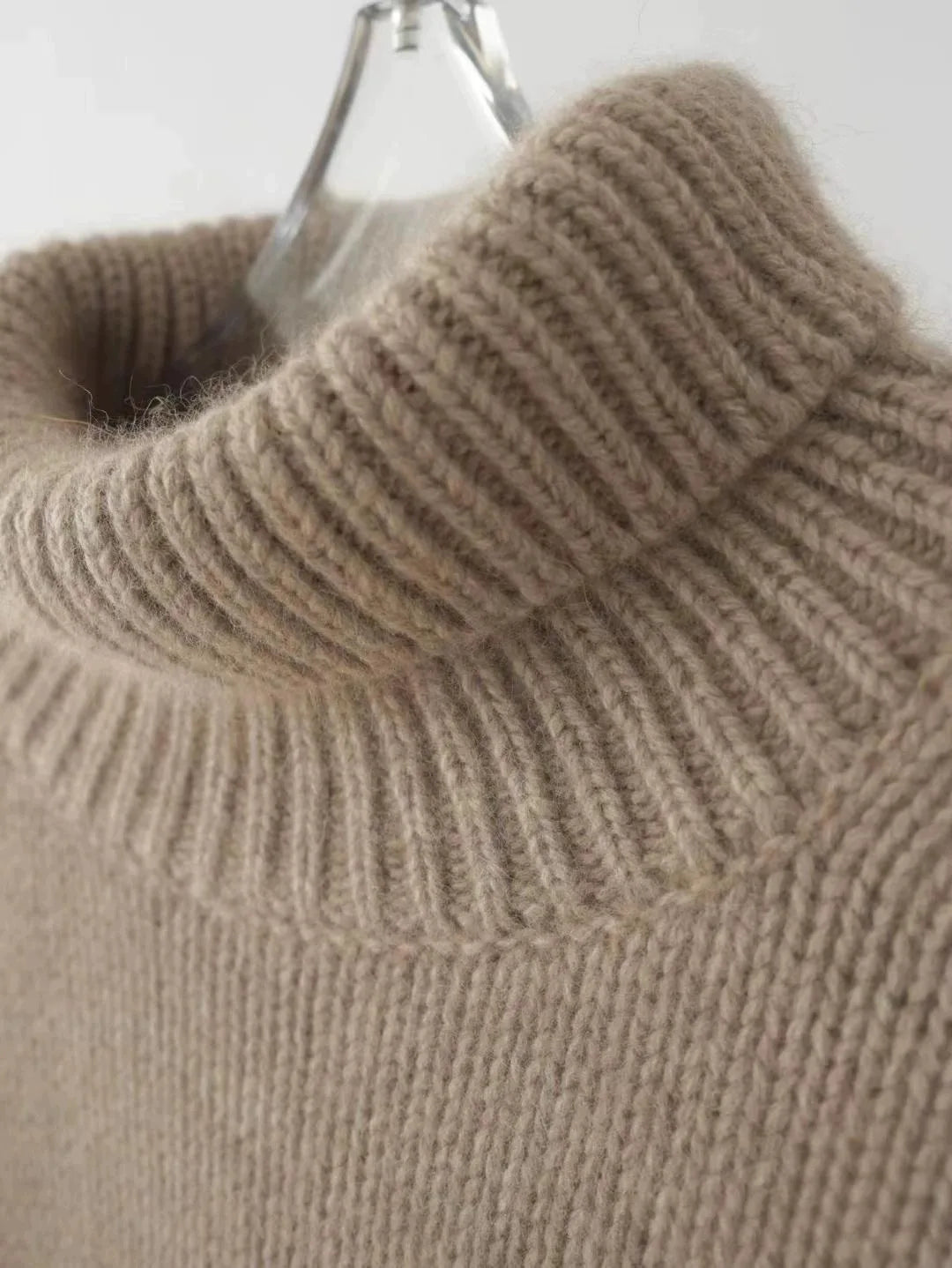 100% pure cashmere turtleneck women's loose sweater / jumper