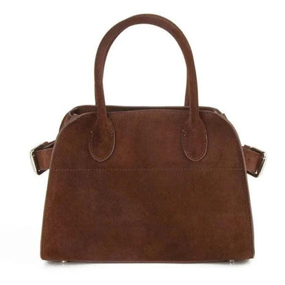 Suede Leather Italian Classic handbag. Genuine Cowhide Leather with hand and shoulder straps. 250x190x180mm 9.84x7.48x7.08" + 300x190x160mm 11.81x 7.48 x 6.30 - Moda-Airneis