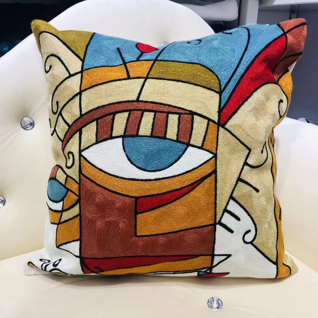 High Quality Picasso Abstract Embroidered Canvas Cushion Covers Premium Soft Funda De Cojin Pop Art Cushions to 'pop' your home.18" x18"  45cm x 45cm 

20 + patterns so be sure to look.