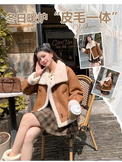 Lamb sheepskin shearling jacket super warm, an essential. Super now worn oversized. - Moda-Airneis