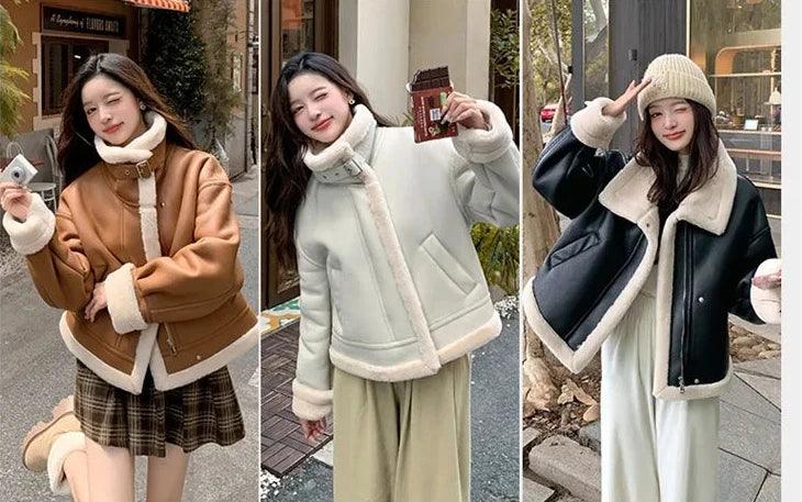 Lamb sheepskin shearling jacket super warm, an essential. Super now worn oversized. - Moda-Airneis
