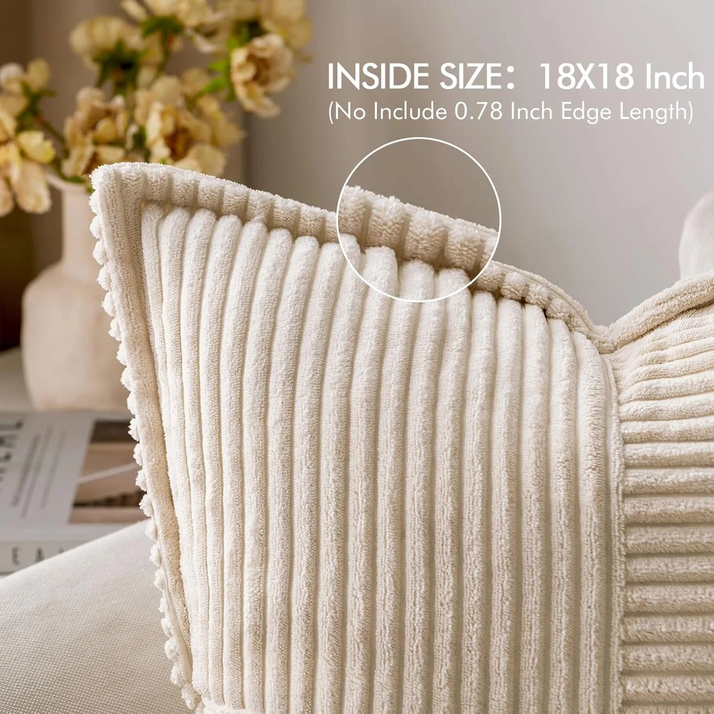 Corduroy Cushion Covers  Beige