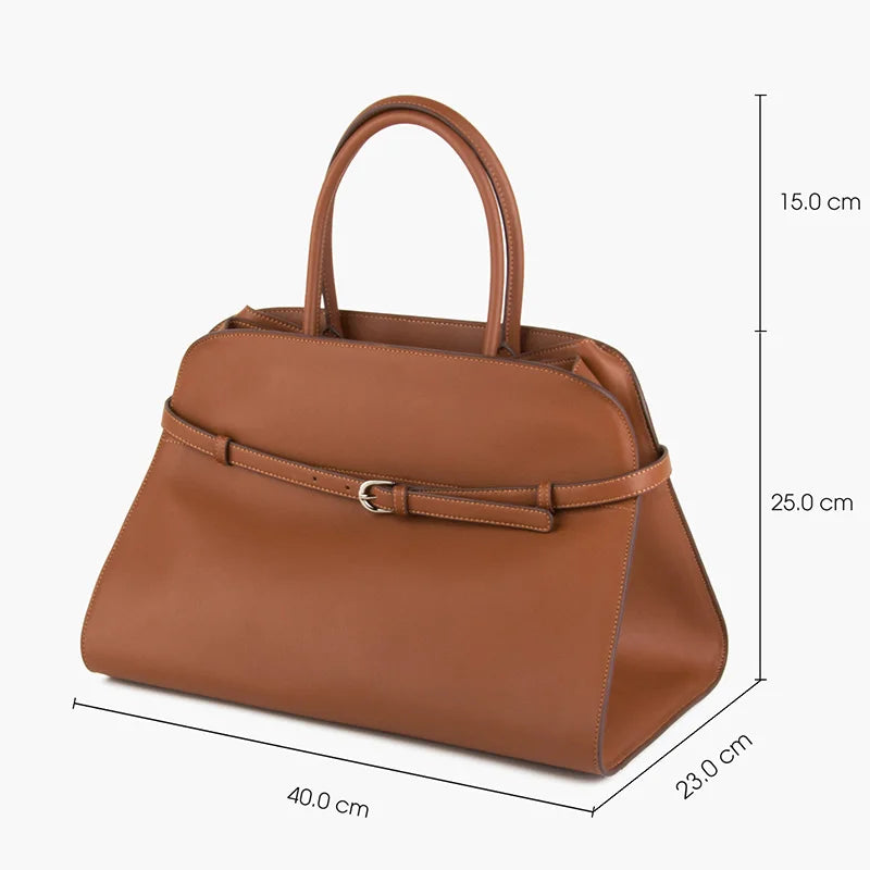 Beautiful quality Genuine Top Grain Cowhide Leather Handbag Casual Fashion Tote Bag  40cm  15.7"