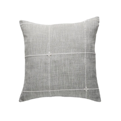 Simple Plaid Cushion Cover Brown Grey Embroidery Stripe 45x45cm 60x60cm Cotton Linen Pillow Cover Home Decoration Living Room - Moda-Airneis
