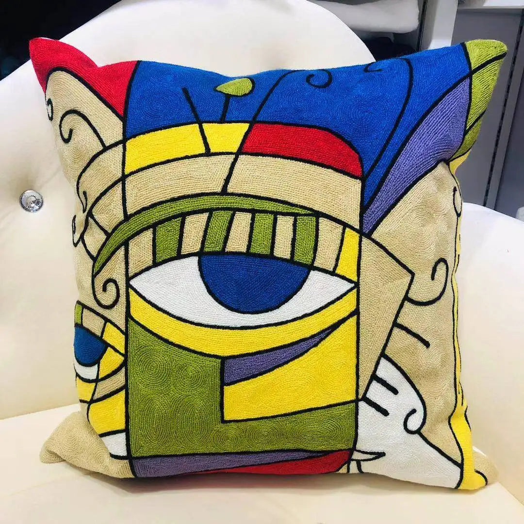 High Quality Picasso Abstract Embroidered Canvas Cushion Covers Premium Soft Funda De Cojin Pop Art Cushions to 'pop' your home.18" x18"  45cm x 45cm 

20 + patterns so be sure to look.