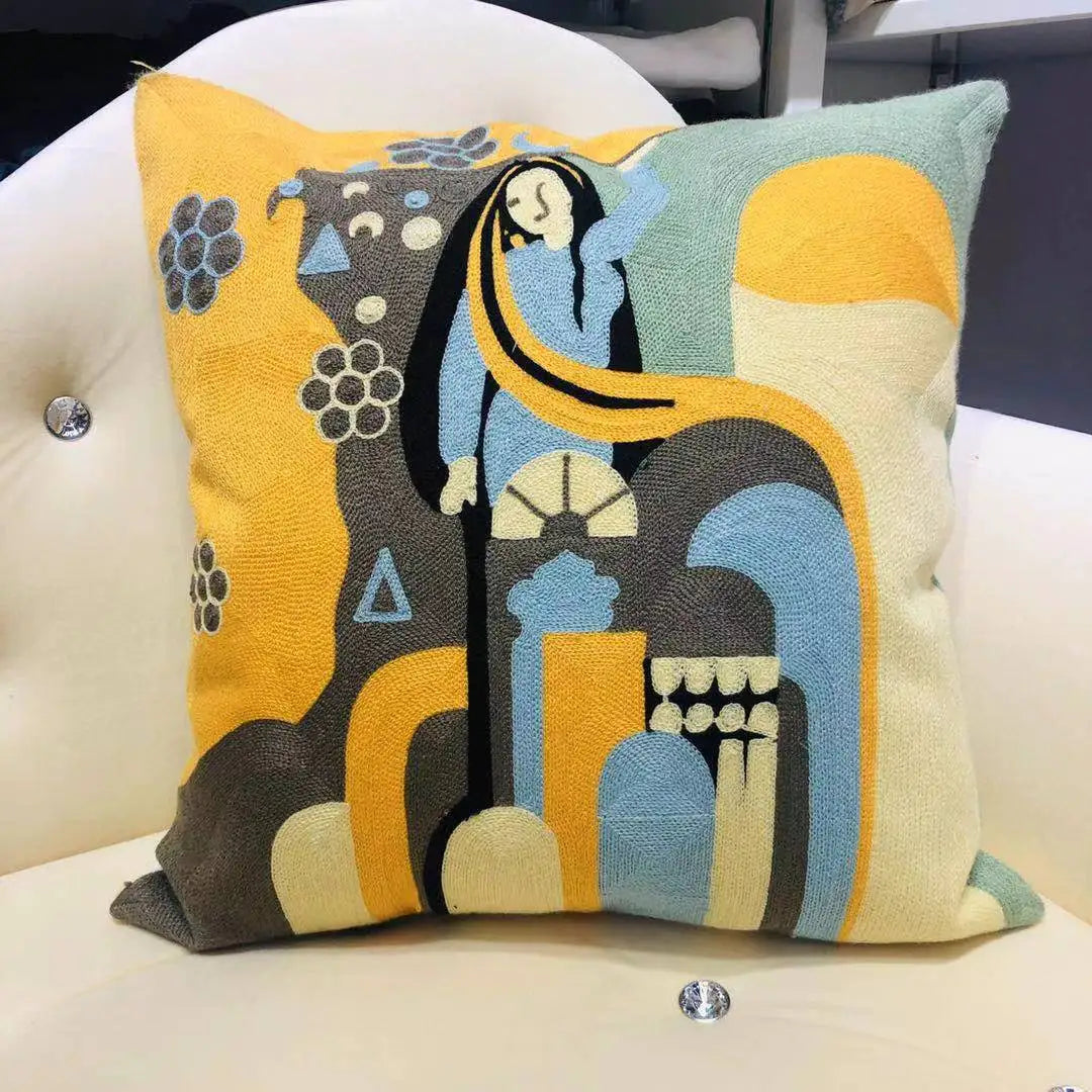 High Quality Picasso Abstract Embroidered Canvas Cushion Covers Premium Soft Funda De Cojin Pop Art Cushions to 'pop' your home.18" x18"  45cm x 45cm 

20 + patterns so be sure to look.