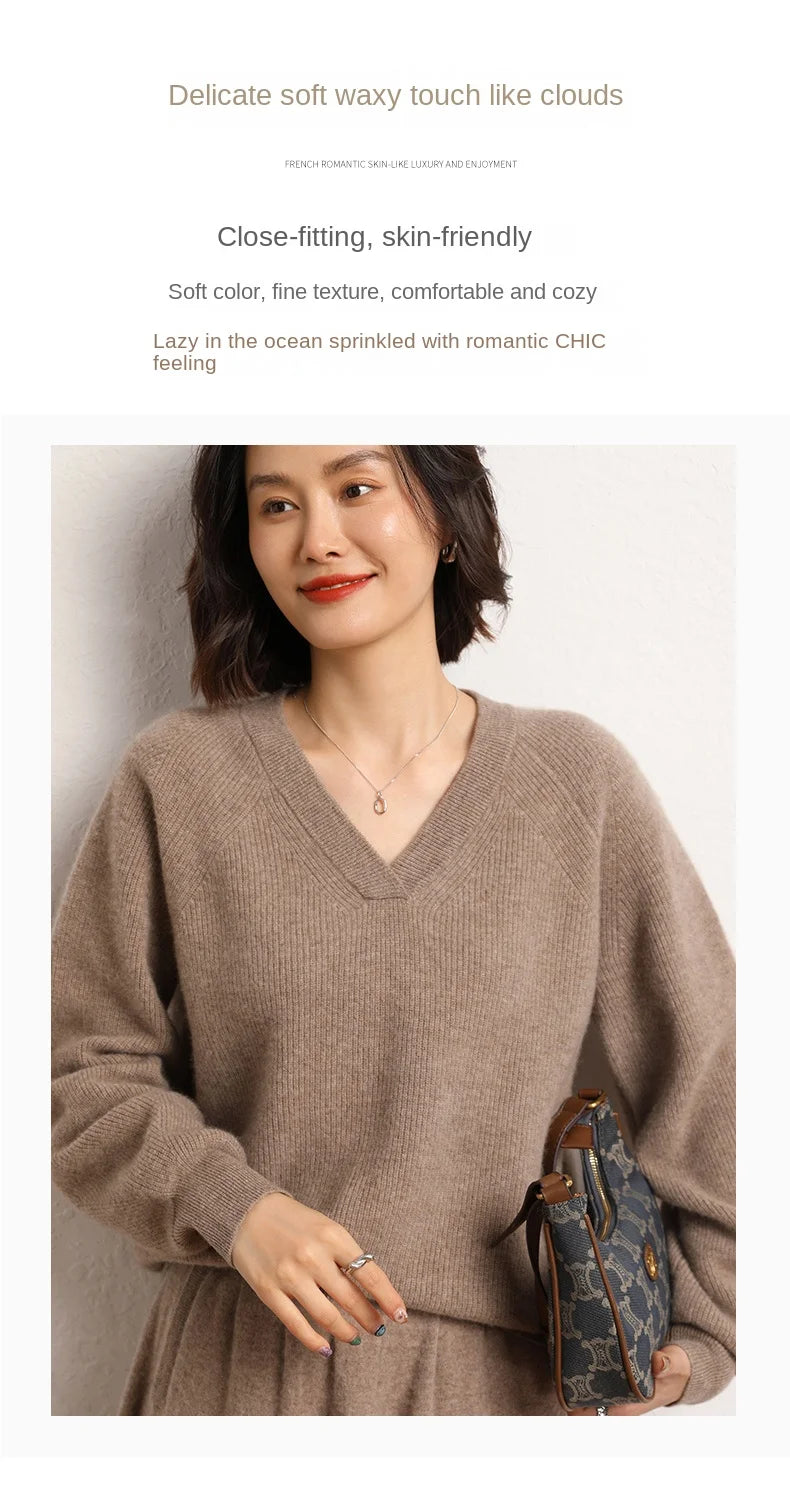 V-Neck 100% super soft and Luxurious Cashmere Pullover / jumper / sweater / top