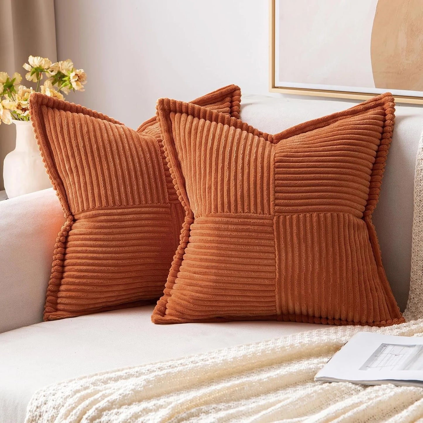 Corduroy Cushion Covers  Beige