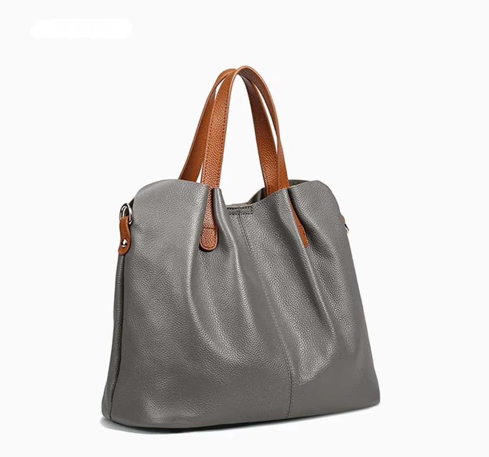 Top grain soft hand cowhide leather versatile  tote handbag shoulder crossbody bag 33cm/13"  5 colourways.