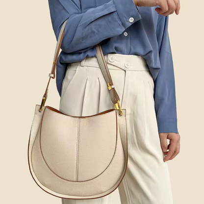 'Roma' Stylish Cowhide Leather 28cm (11.02") shoulder or crossbody tote bag. - Moda-Airneis