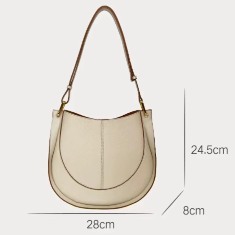 'Roma' Stylish Cowhide Leather 28cm (11.02") shoulder or crossbody tote bag. - Moda-Airneis