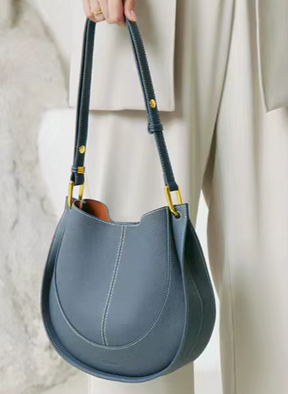 'Roma' Stylish Cowhide Leather 28cm (11.02") shoulder or crossbody tote bag. - Moda-Airneis